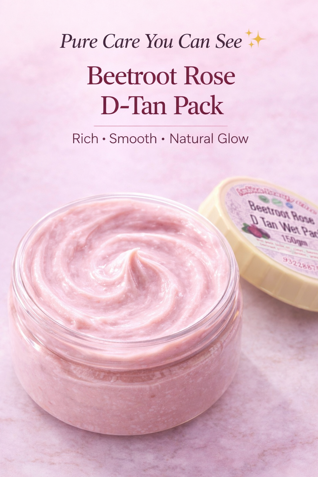 Beetroot Rose D-Tan Wet Pack – Instant Brightening & Tan Removal - Image 3
