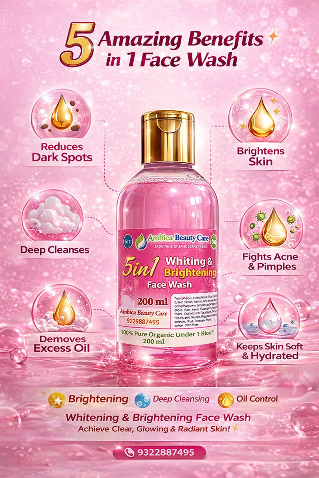 5 in 1 Whitening & Brightening Face Wash - Image 3